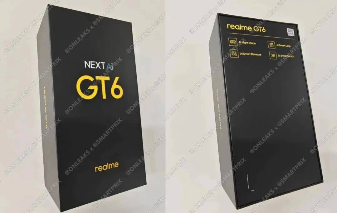 主打AI夜視、AI循環(huán)、AI消除和AI搜索等，疑似真我GT6包裝盒曝光