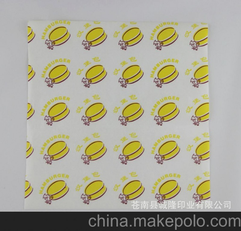 守合同，重信用 漢堡包通用防油紙袋 2色通用防油紙袋
