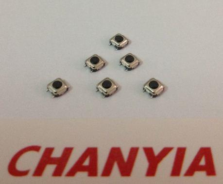 供應輕觸開關3乘3黑色膠頭圓形膠柄四腳貼片SMT按鍵雙彈片高壽命